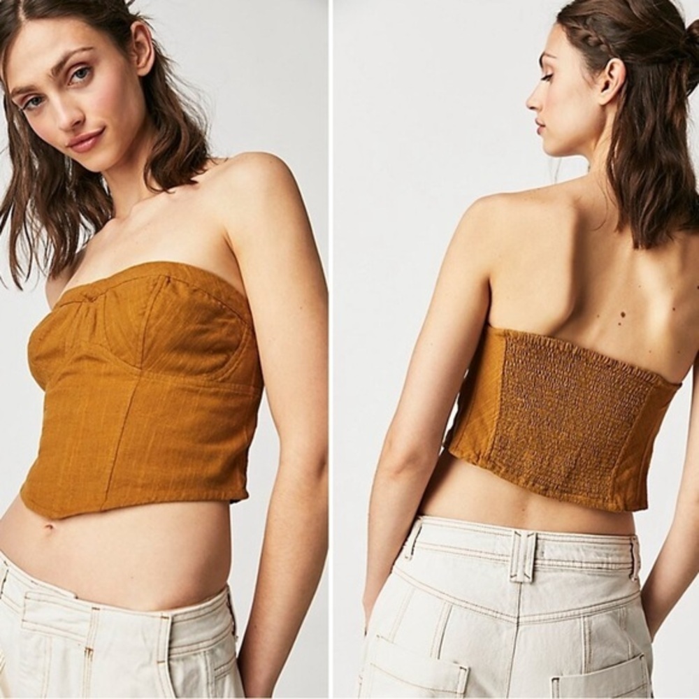 Free People Gingham Tube Top